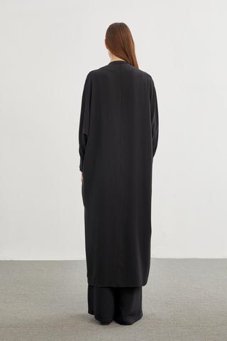 Detailed Embroidered Abaya Black Abaya 0079