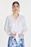 Pocket Detail Shirt White Blouse/Shirt 0083