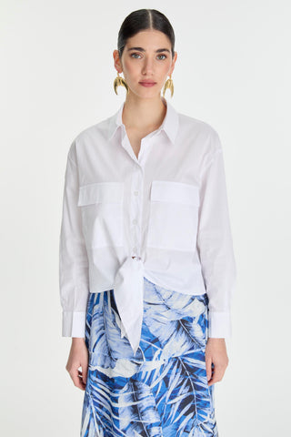 Pocket Detail Shirt White Blouse/Shirt 0083