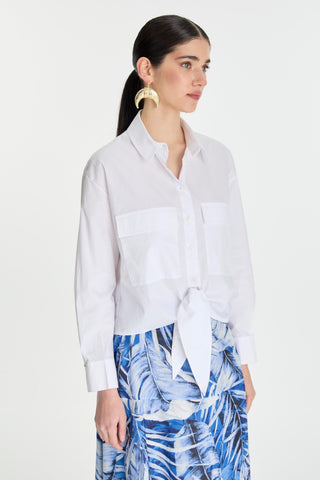Pocket Detail Shirt White Blouse/Shirt 0083