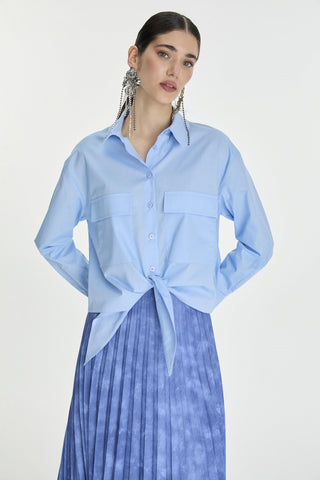 Cep Detaylı Gömlek Mavi Bluz/Gömlek 0083