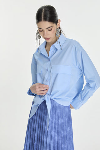 Cep Detaylı Gömlek Mavi Bluz/Gömlek 0083