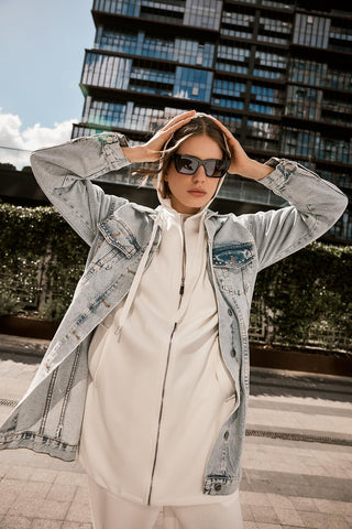 Comfort Fermuarlı Kapüşonlu Sweatshirt