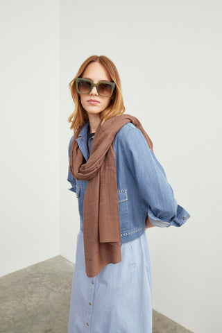Denim Cep Detaylı Spor Mavi Ceket 0095