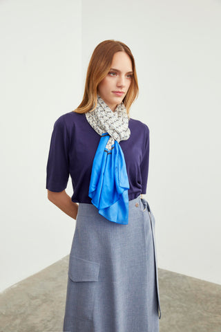 Long Indigo Skirt with Pocket Detail 0142