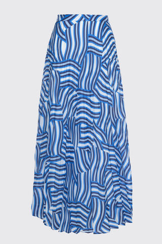 Patterned Long Pleated Skirt 0155