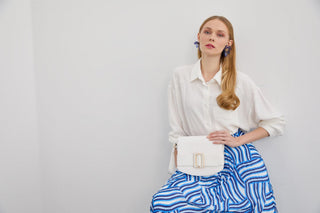 Patterned Long Pleated Skirt 0155
