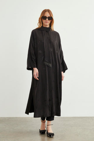 Şal Yaka Desenli Giy Çık Siyah Giy Çık 0187