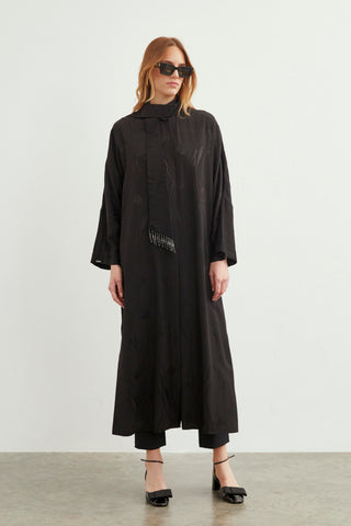 Şal Yaka Desenli Giy Çık Siyah Giy Çık 0187