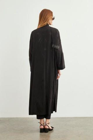 Şal Yaka Desenli Giy Çık Siyah Giy Çık 0187