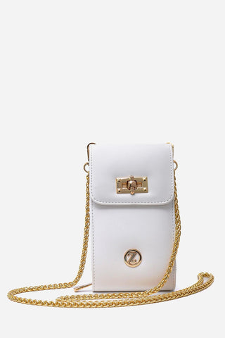 Minimal Zincir Çapraz Askılı Kirli Beyaz Çanta 0322