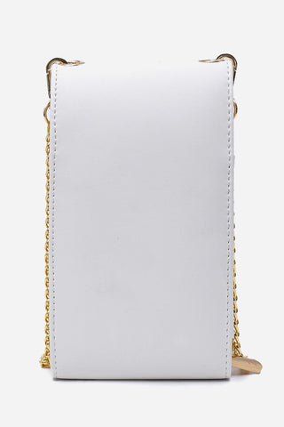 Minimal Zincir Çapraz Askılı Kirli Beyaz Çanta 0322
