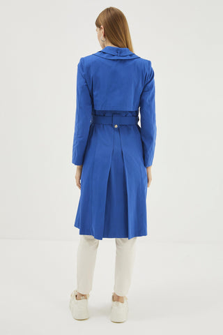 Kruvaze Yaka Ve Kemerli Havacı Havacı Trençkot 12922