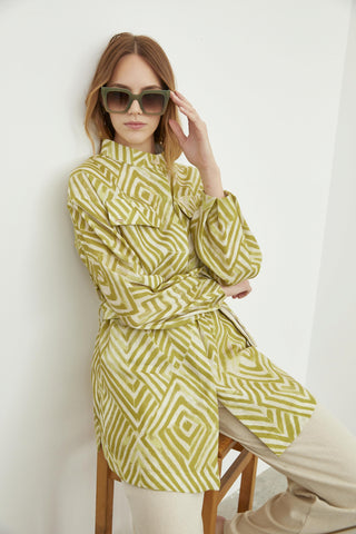 Desenli Kuşak Detaylı Ikili Kombin