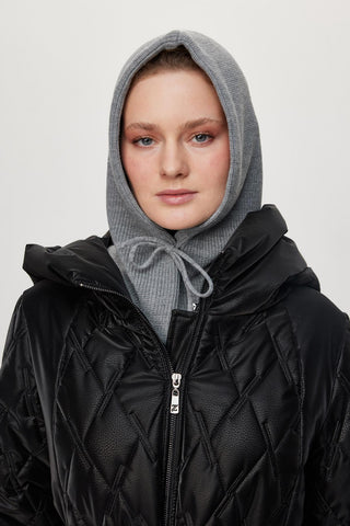 Balaclava Triko Başlık Gri Şapka 0004