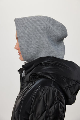 Balaclava Triko Başlık Gri Şapka 0004