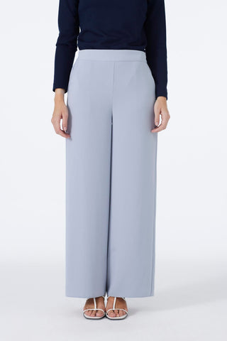 Wide Leg Fabric Grey Trousers 0013