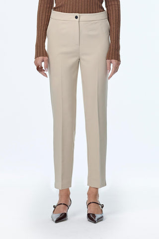 Slim Fit Fabric Trousers, Mink Trousers 0024