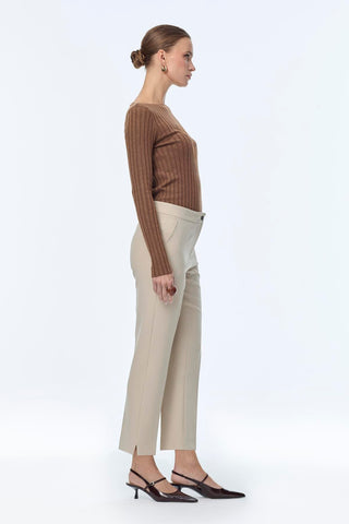 Slim Fit Fabric Trousers, Mink Trousers 0024