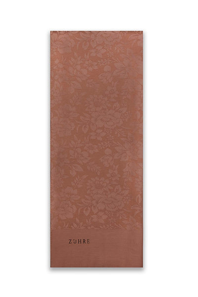 Çiçek Desenli Floş Mocha Şal 0025
