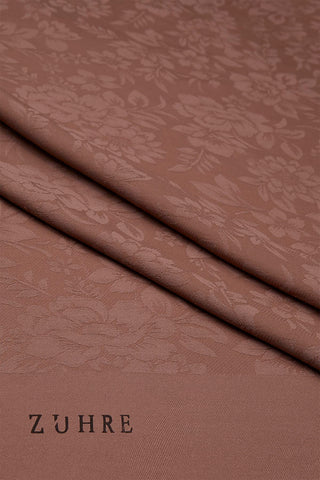 Floral Patterned Floss Mocha Scarf 0025