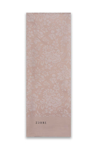 Floral Patterned Floss Beige Scarf 0025