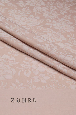 Floral Patterned Floss Beige Scarf 0025