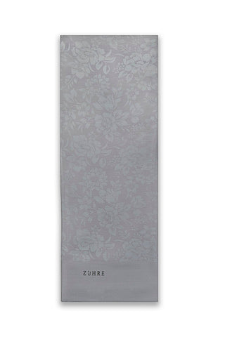 Floral Patterned Floss Grey Scarf 0025