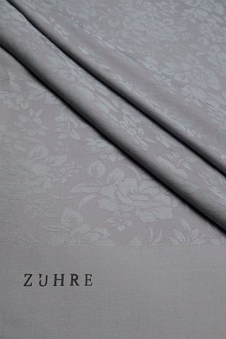 Floral Patterned Floss Grey Scarf 0025