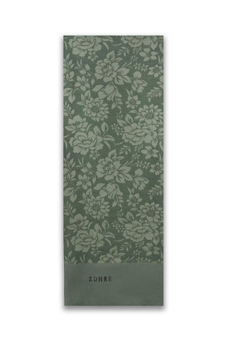 Floral Patterned Floss Khaki Scarf 0025