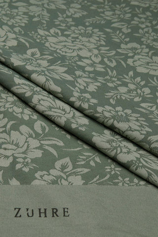 Floral Patterned Floss Khaki Scarf 0025