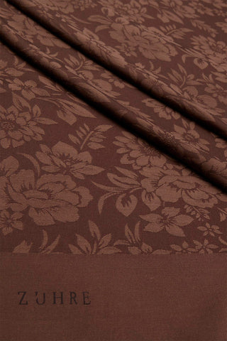 Floral Patterned Floss Coffee Scarf 0025