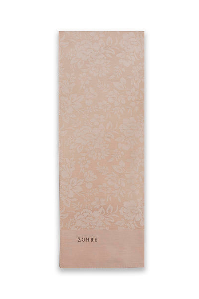 Çiçek Desenli Floş Latte Şal 0025