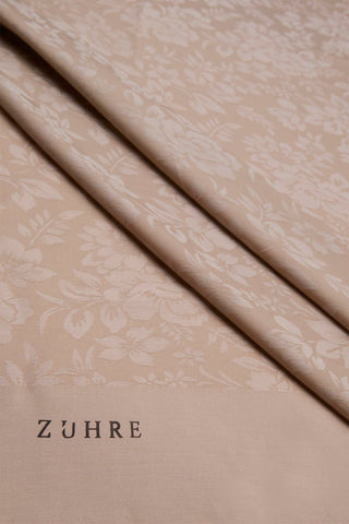 Floral Patterned Floss Latte Scarf 0025