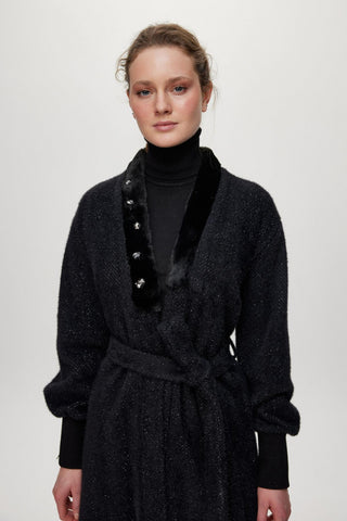 Şal Yaka Taş Detaylı