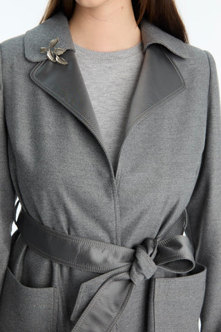 Accessory Detailed Belted Ready-to-Wear Grey Ready-to-Wear 0030