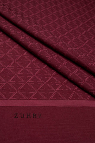 Monogram Desenli  0053 Bordo Şal 0053