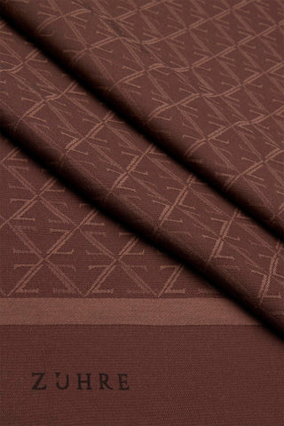 Monogram Patterned 0053 Coffee Shawl 0052