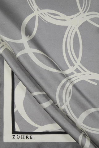 Halka Desenli Twill Ipek