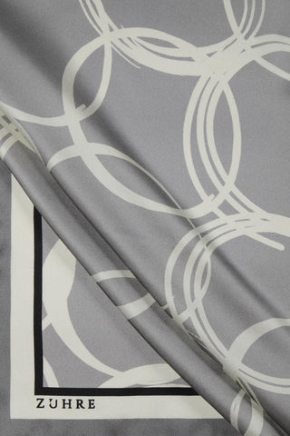 Halka Desenli Twill Ipek V12 Eşarp 0091
