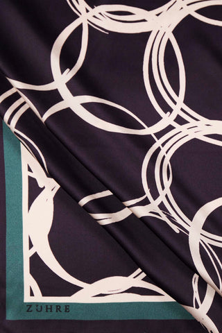 Halka Desenli Twill Ipek V25 Eşarp 0091