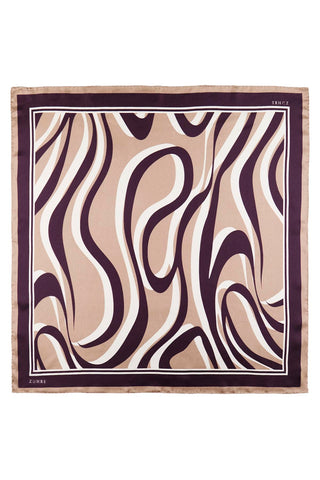 Dalga Desenli Ipek/saten V25 Eşarp 0092