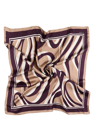 Dalga Desenli Ipek/saten V25 Eşarp 0092