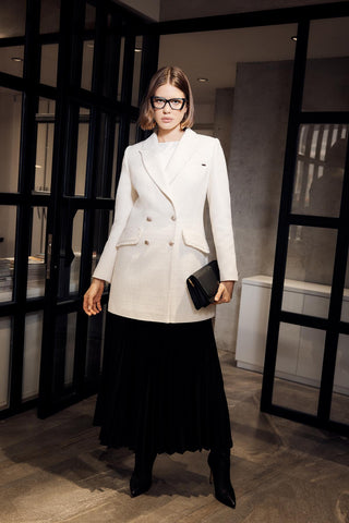 Kruvaze Yaka Düğmeli