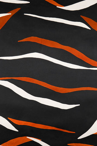 Zebra Desenli Ipek Saten V10 Eşarp 0112