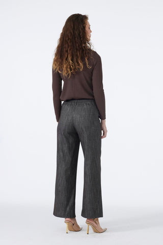 Beli Lastikli Geniş Paça Kahve Pantolon 0136