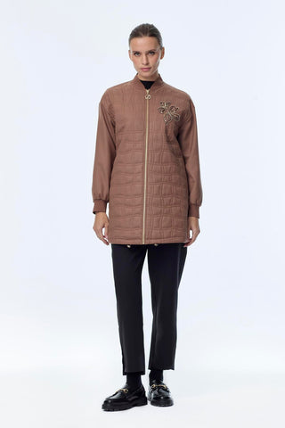 Kapitone Desenli Fermuarlı