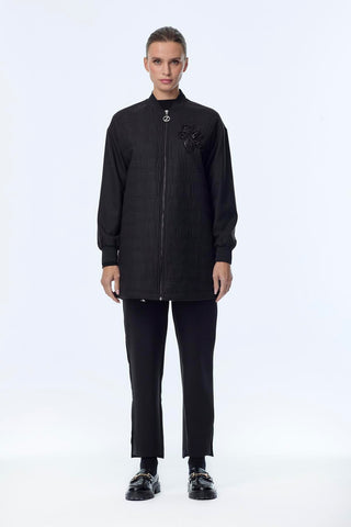 Kapitone Desenli Fermuarlı