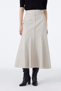 Button-Look Leather Stone Skirt 0194