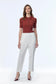 Elastic Waist Cigarette Ecru Trousers 0199